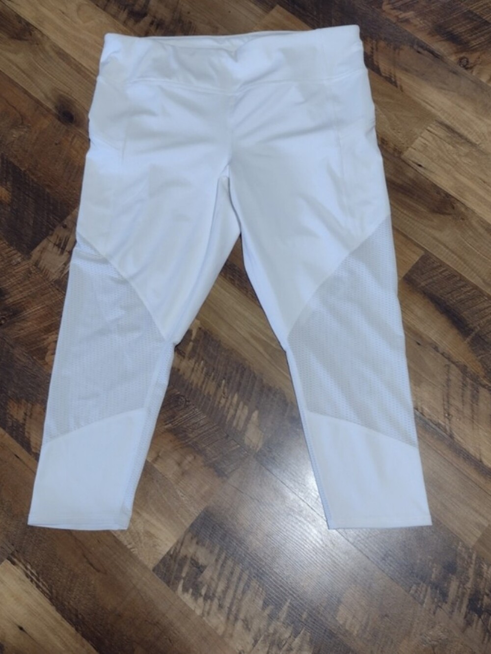 Athleta White Mesh-Panel Cropped Power Lift Leggings - Picture 2 of 10